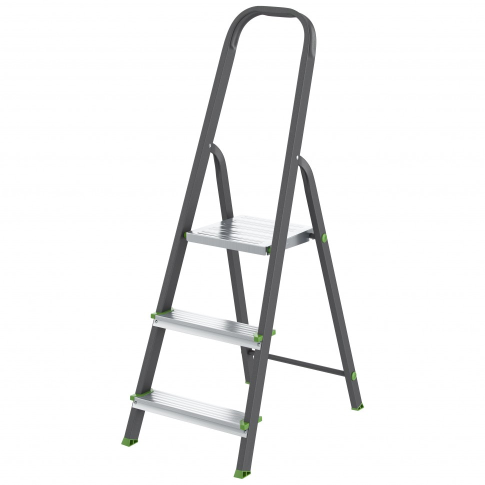 Стремянка 3 ступени, стальной профиль, алюминиевые ступени Россия Сибртех - фото 1 - id-p98273397