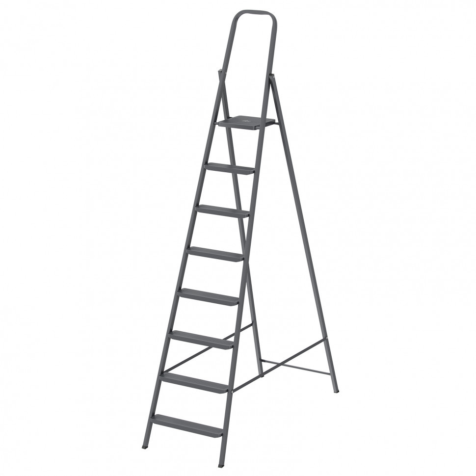 Стремянка стальная 8 ступеней, широкие ступени, компактная, Россия Сибртех - фото 1 - id-p98273410
