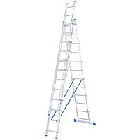 Лестница трехсекционная, 3 х 12 ступеней, алюминиевая, Россия, Сибртех