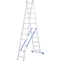 Лестница двухсекционная, 2 х 11 ступеней, алюминиевая, Россия, Сибртех