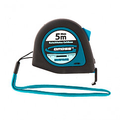 Рулетка "Ergonomisch", 5 м x 25 мм, магнитный обрезиненный зацеп Gross