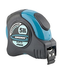 Рулетка "Schlagfest", 5 м x 19 мм, магнитный обрезиненный зацеп, двусторонняя шкала, Нейлоновое покрытие,