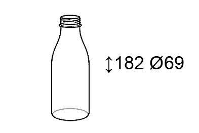 Бутылка 500мл 38мм прозрачная круглая+крышка(200шт)(ДШВ 60*45*110, 5,8кг)(ВД 182х69мм) - фото 2 - id-p82837166