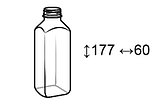 Бутылка  500мл 38мм прозрачная квадратная+крышка(200шт)(ДШВ 60*45*110, 5,8кг)(ВШ 177х60мм), фото 3