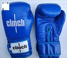Боксерские перчатки Clinch синие (кожа)
