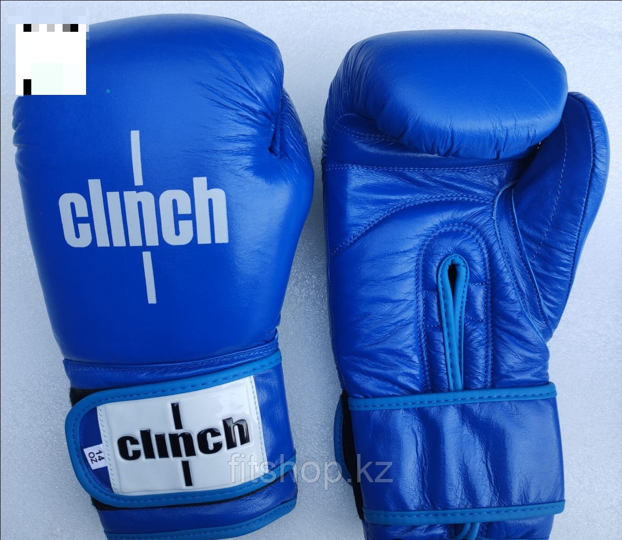 Боксерские перчатки Clinch синие (кожа)