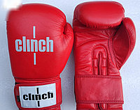 Боксерские перчатки Clinch красные  (кожа)