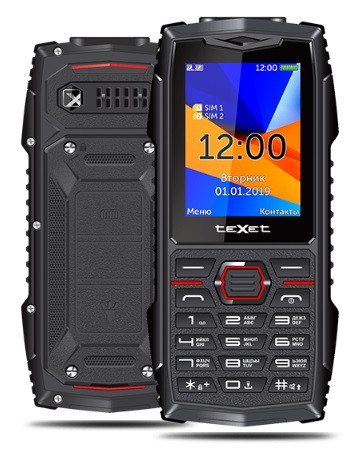 Мобильный телефон Texet TM-519R черный-красный