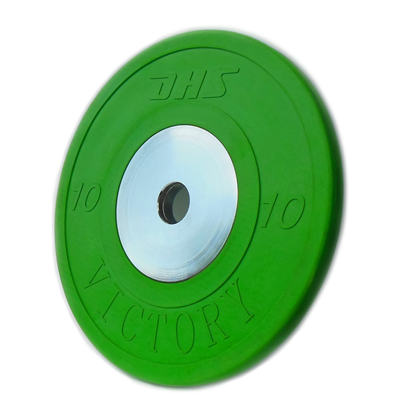 Диски тяжелоатлетические тренировочные DHS Victory цветные (10 кг - зеленый)