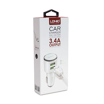 Автомобильное зарядное устройство LDNIO DL-C29 2*USB Type-C Белый, фото 2