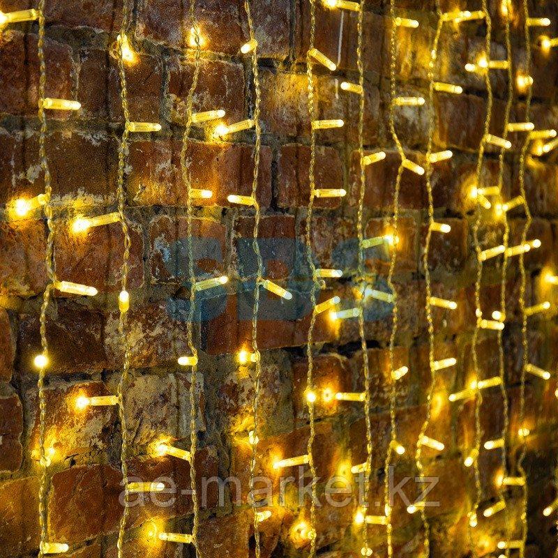 Гирлянда "Светодиодный Дождь" 2х1,5м,  постоянное свечение,  прозрачный провод,  230 В,  цвет: Золото,  360