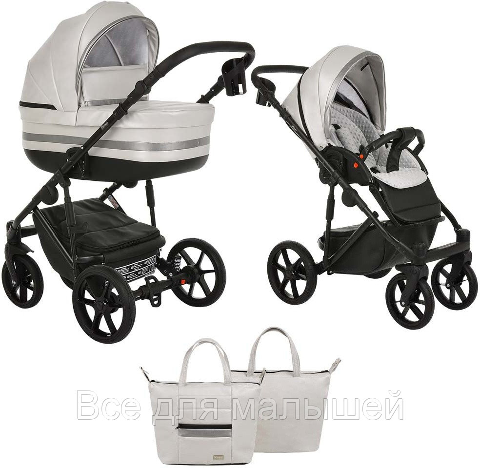 PITUSO Коляска 2 в1 Luna Luxury короб+прогулка Кожа/Silver Grey