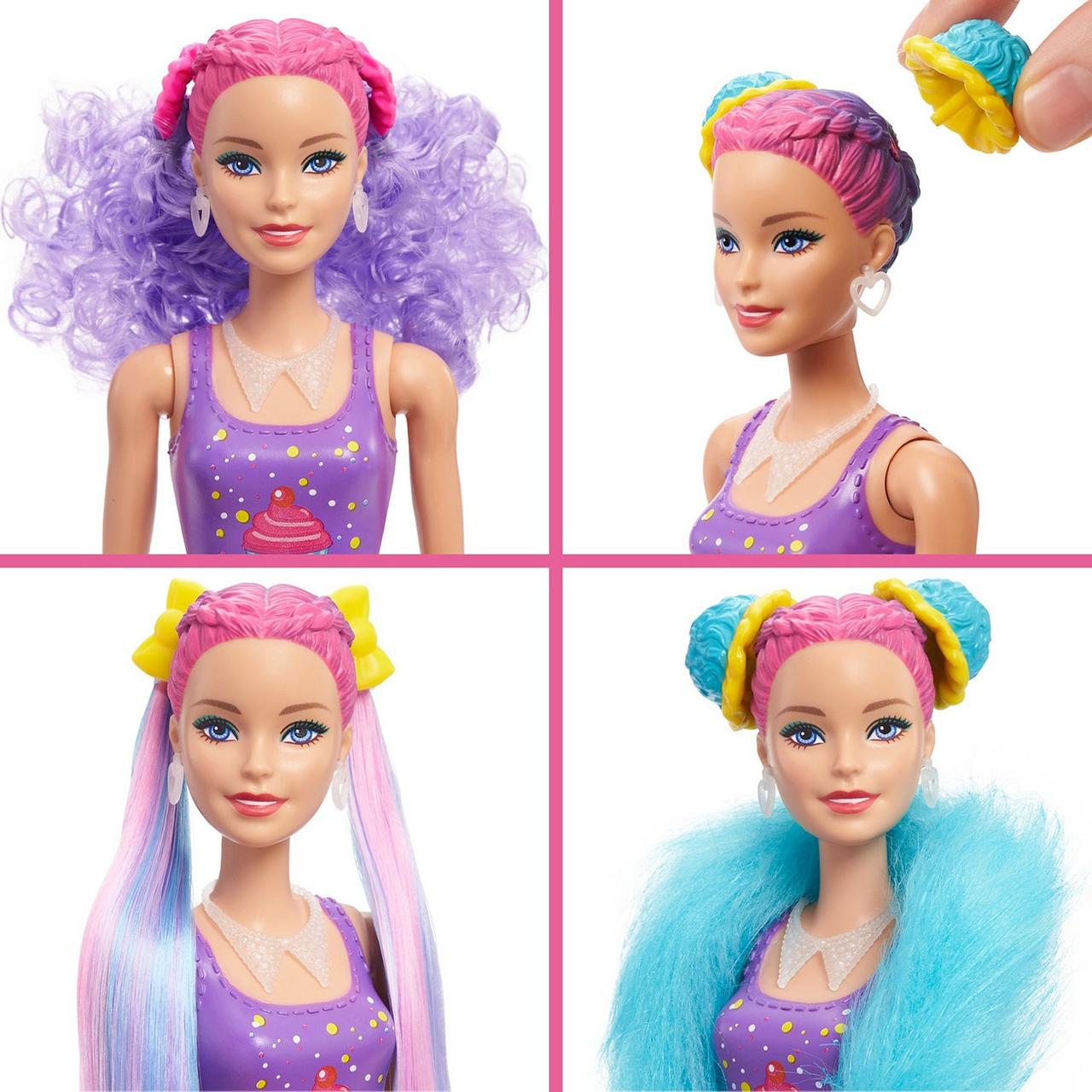 Barbie Блеск Цветное перевоплощение, Кукла-сюрприз Сменные прически Барби, Color Reveal HBG39 - фото 7 - id-p98325500