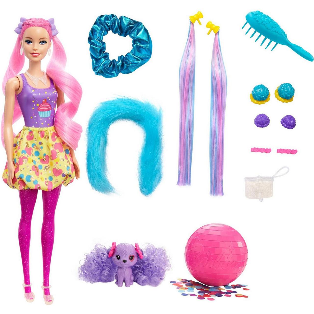 Barbie Блеск Цветное перевоплощение, Кукла-сюрприз Сменные прически Барби, Color Reveal HBG39 - фото 5 - id-p98325500