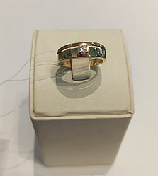 Обручальное кольцо с фианитом / красное золото-21 размер