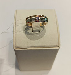 Обручальное кольцо с фианитом / красное золото-20 размер