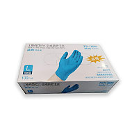 Перчатки медицинские одноразовые нитро виниловые Wally Plastic (нитрил/винил) голубой, черный цвет
