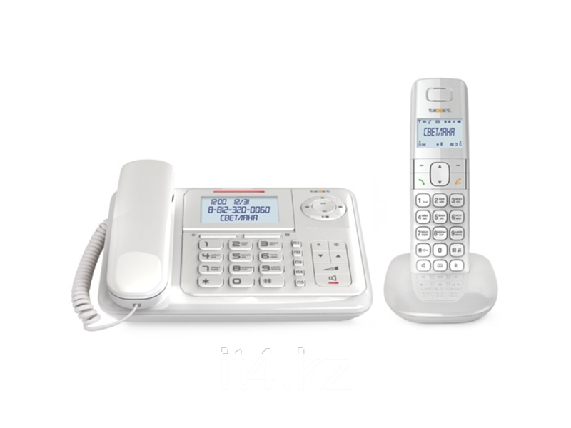 Проводной телефон+Радиотелефон Texet  TX-D7055А Combo белый