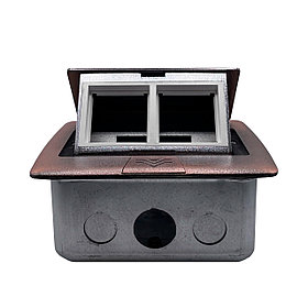 Напольный/настольный лючок на 4 модуля, металл, КРАСНАЯ МЕДЬ