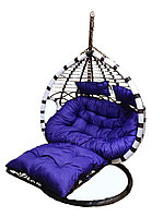 Подвесная качеля Кокон с подножкой HomeTop Kraks Фиолетовая подушка