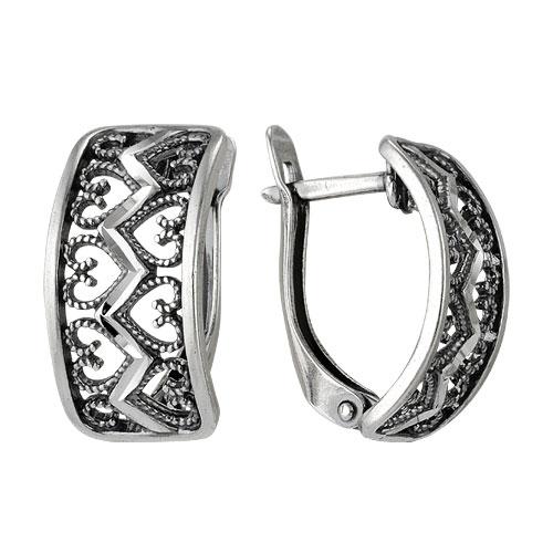 Серьги из серебра Красная Пресня , с английским замком 3306380-5