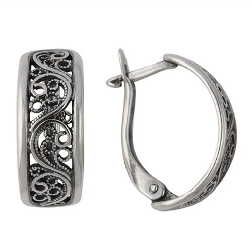 Серьги из серебра Красная Пресня , с английским замком 330936