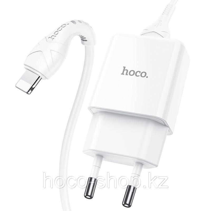 Зарядное устройство N9 Hoco с кабелем Lightning, White, фото 1