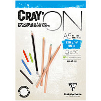 Скетчбук - блокнот 50л. А5 на склейке Clairefontaine "Cray'ON", 120г/м2, мелкозерн