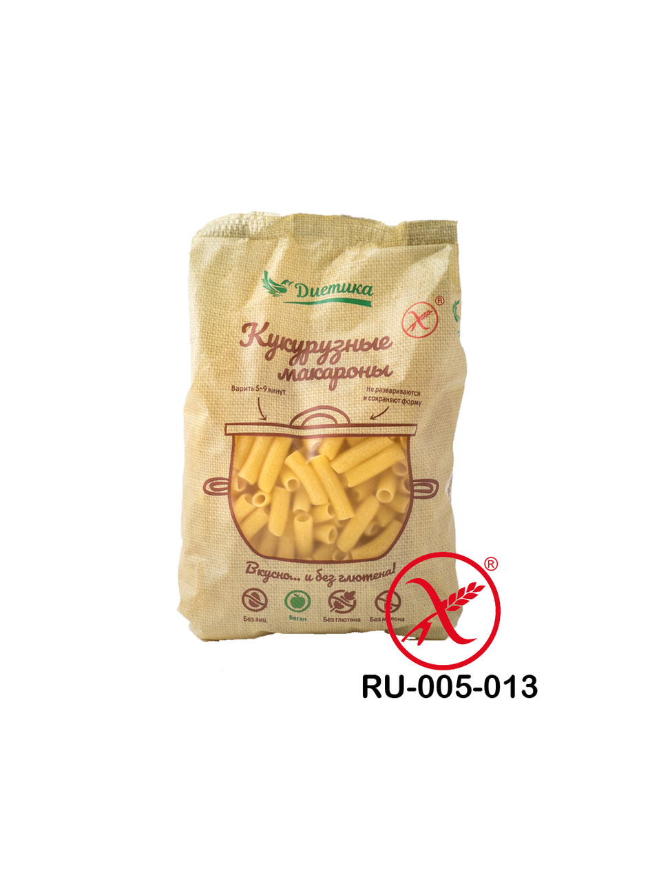 ДИЕТИКА Кукурузные макароны Трубочка (Без глютена) 300гр - фото 1 - id-p98298198