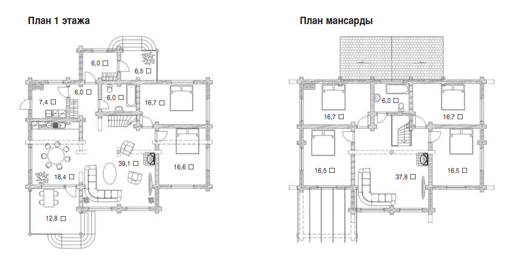 Сруб дома (оцилиндрованного бревна диаметром от 180 до 300 мм). Проект Сруба - 094 - фото 3 - id-p98360407