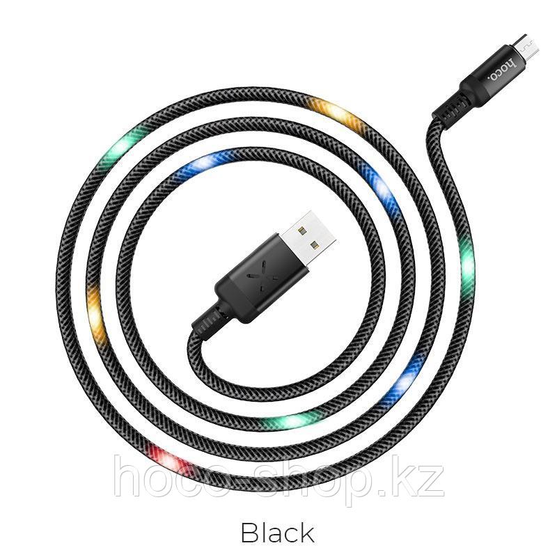 Кабель USB Hoco U63 Micro с LED подсветкой, черный