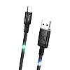 Кабель USB Hoco U63 Type-C с LED подсветкой, черный, фото 4