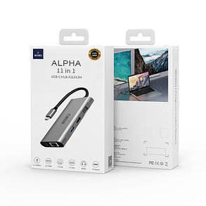 USB Адаптер  Wiwu  Alpha 11-in-1 Usb-C расширитель портов для макбука, фото 2