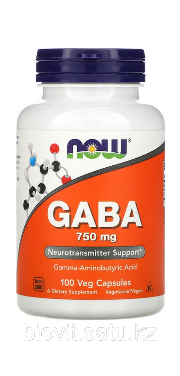 GABA ГАБА 750 мг 100 капсул. Аналог гаммалона. Now foods