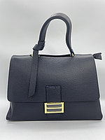 Женская итальянская сумка портфель, темно-синий