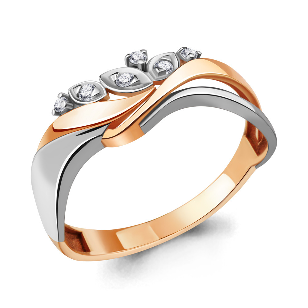 Серебряное кольцо Фианит Aquamarine 64851А.6 позолота коллекц. Nimfa - фото 1 - id-p46962647