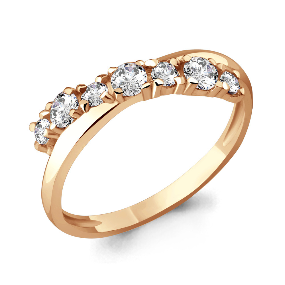 Серебряное кольцо Фианит Aquamarine 65693.6 позолота - фото 1 - id-p48278245
