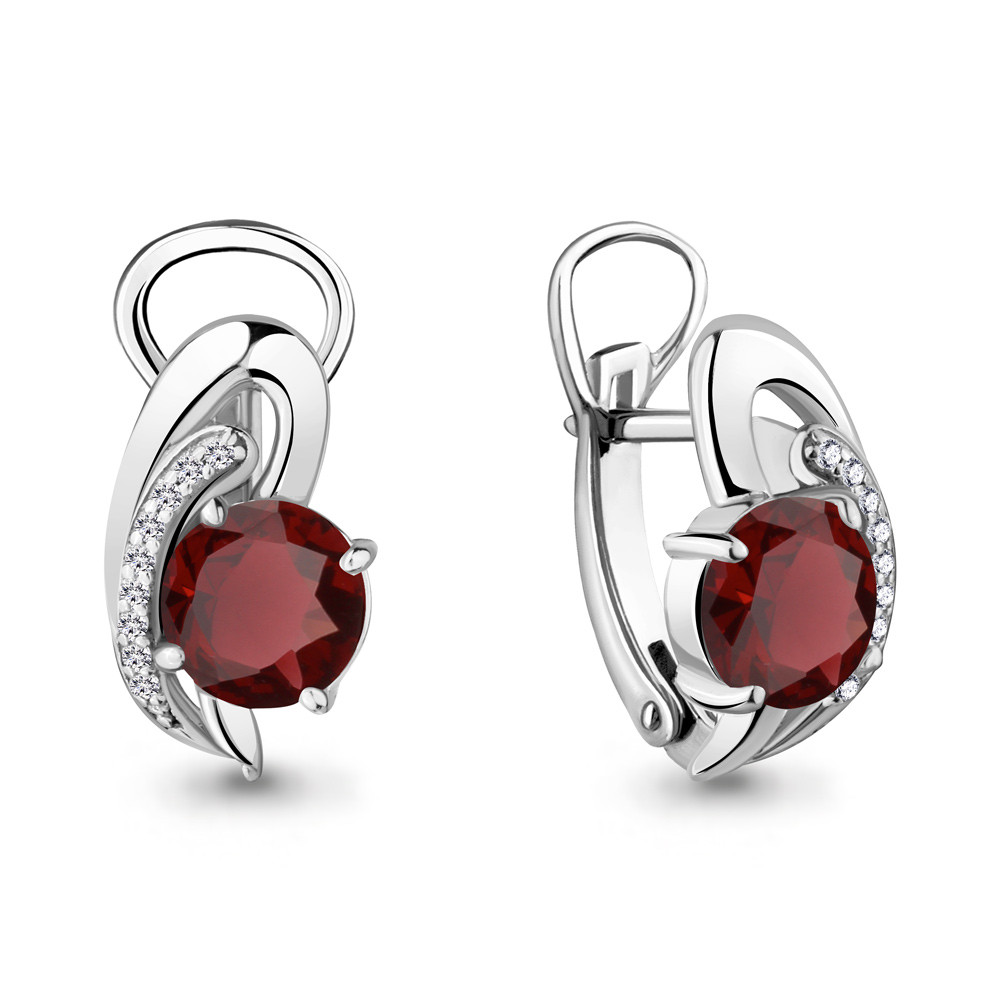 Серьги серебряные классические Aquamarine 4487303А.5 покрыто родием