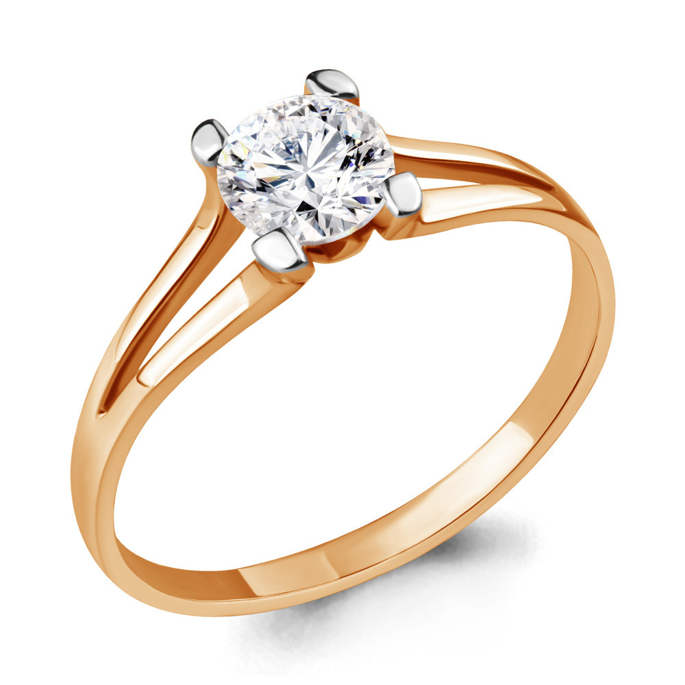 Серебряное помолвочное кольцо  63234.6 позолота