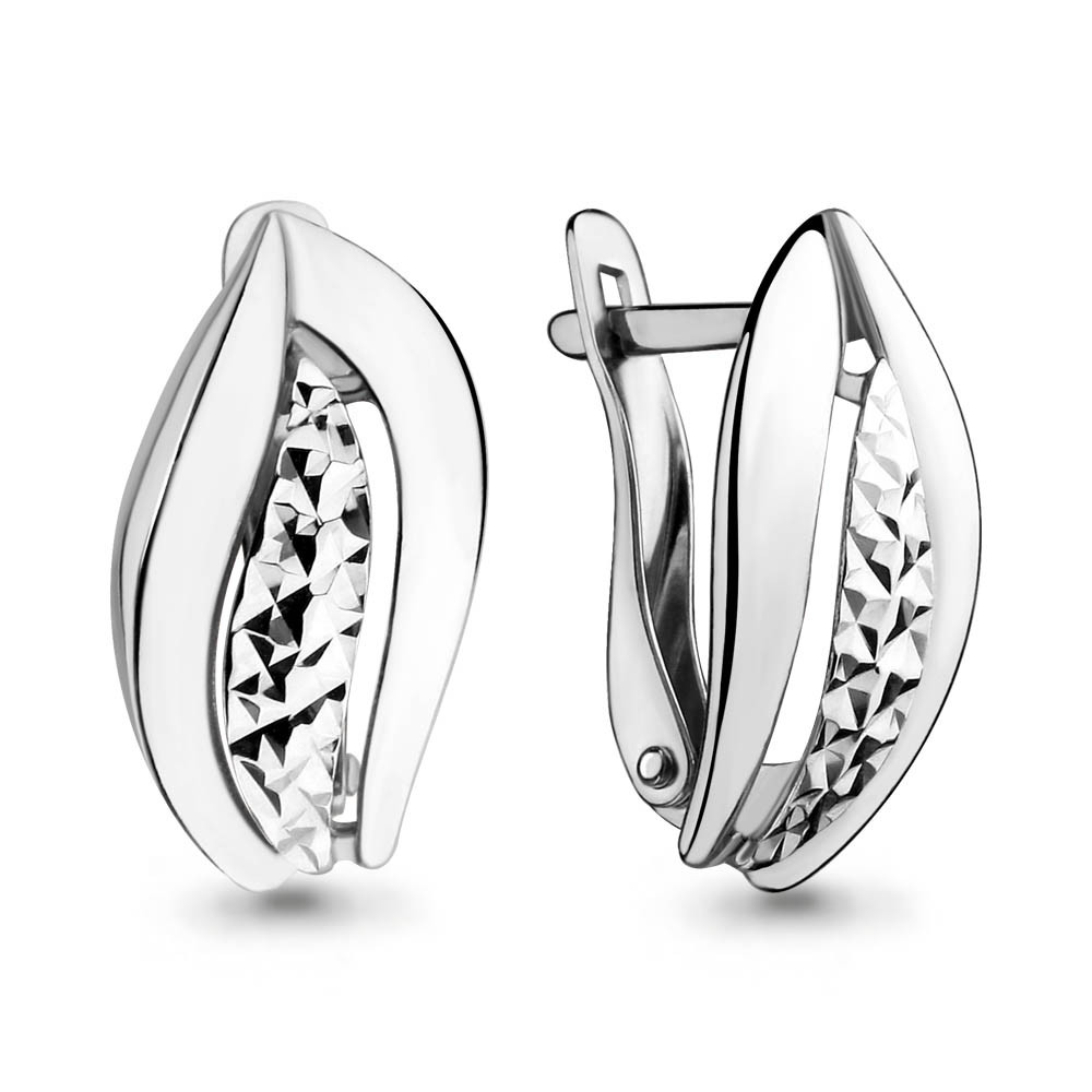 Серьги серебряные классические Aquamarine 33400.5 покрыто родием