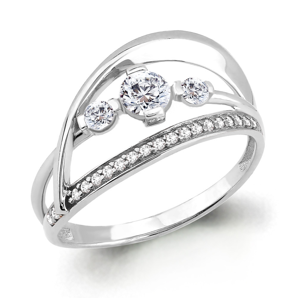 Серебряное кольцо Фианит Aquamarine 68116А.5 покрыто родием коллекц. Supreme - фото 1 - id-p51061542