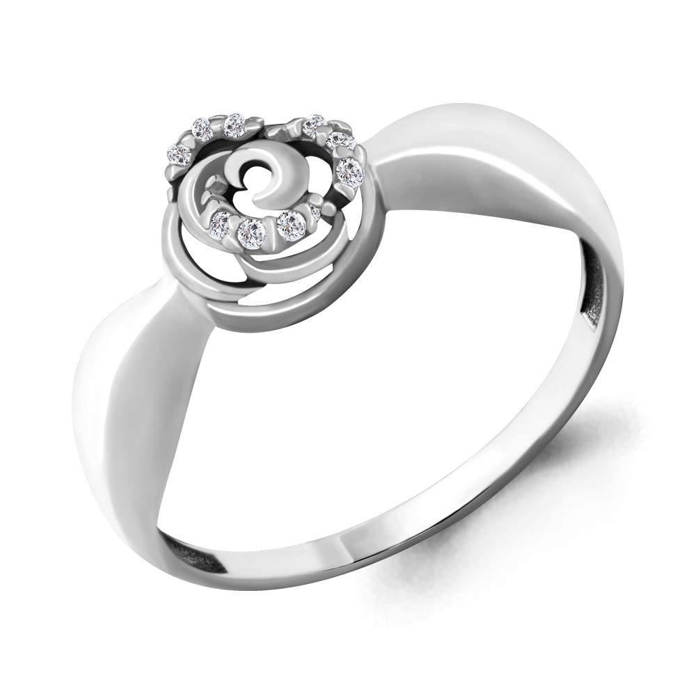 Кольцо из серебра Фианит Aquamarine 68150А.5 покрыто родием - фото 1 - id-p53320469