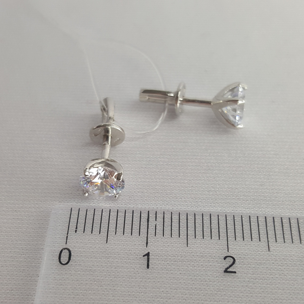 Серебряные серьги-пусеты Фианит Aquamarine 46043.5 покрыто родием - фото 3 - id-p55716961