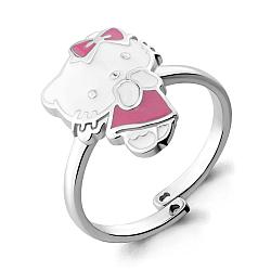 Кольцо детское серебряное, Эмаль Aquamarine 54631.5 покрыто  родием коллекц. Hello Kitty