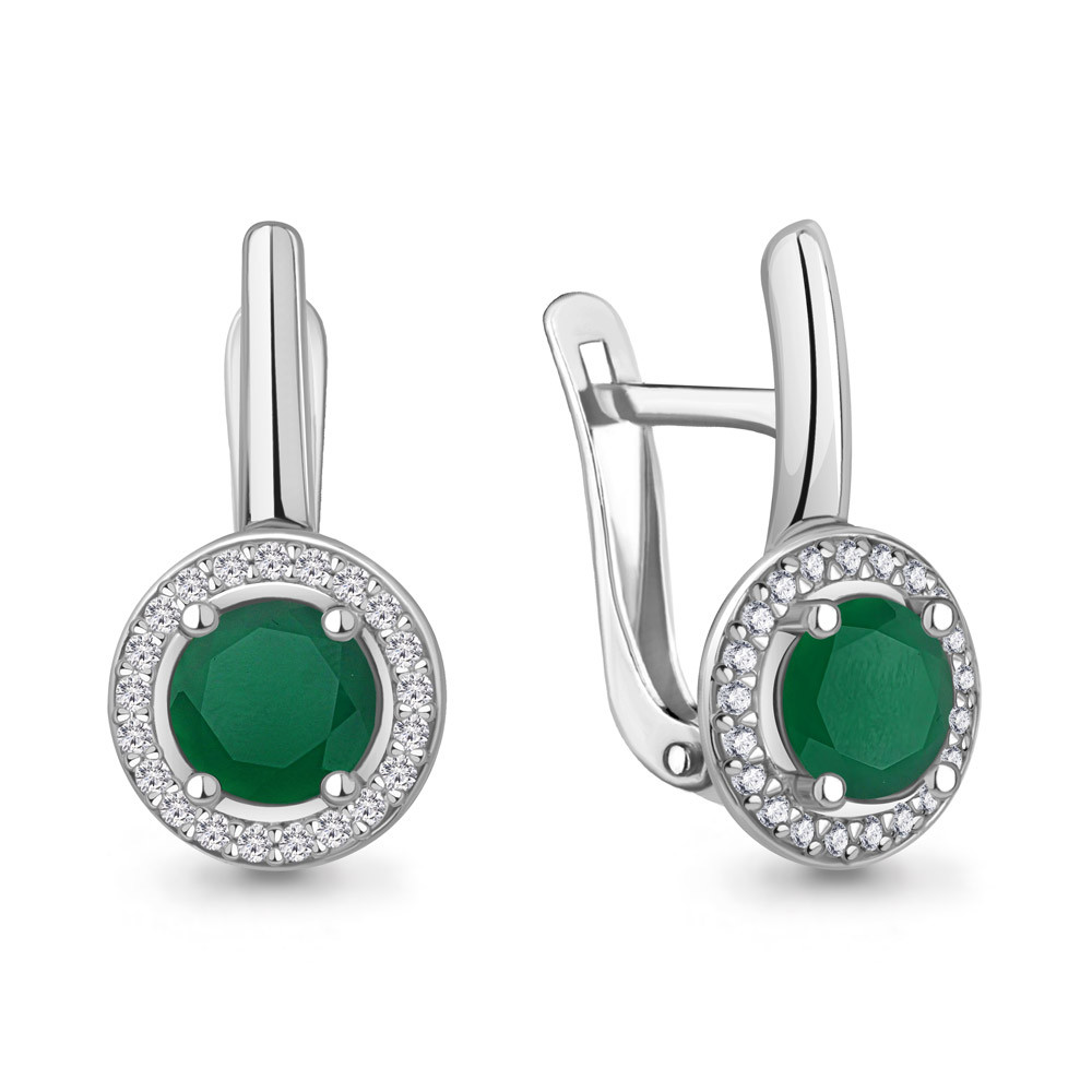 Серьги Aquamarine серебро с родием 4298309А.5