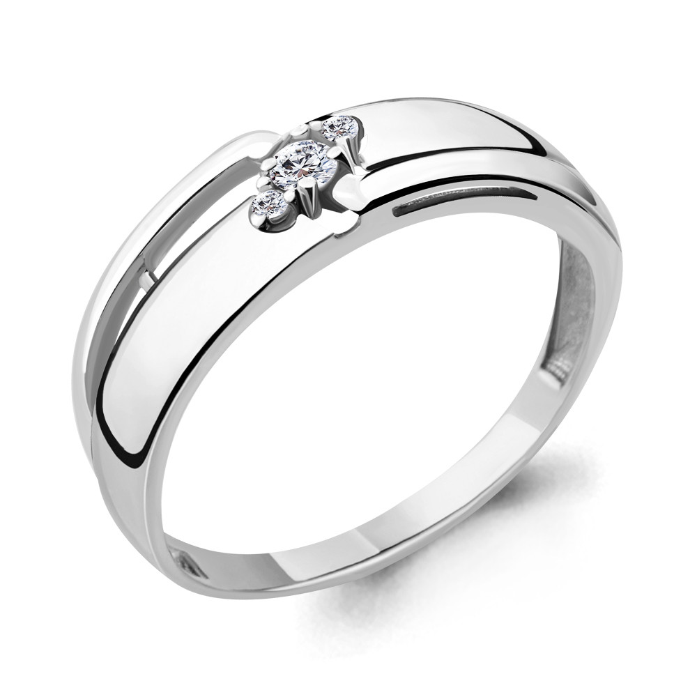 Серебряное помолвочное кольцо Фианит Aquamarine 68273А.5 покрыто родием - фото 1 - id-p61772406