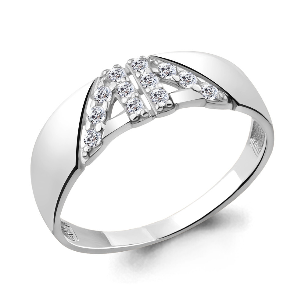 Серебряное кольцо  Фианит Aquamarine 68489А.5 покрыто  родием