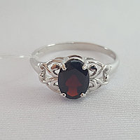 Серебряное кольцо, Гранат AQUAMARINE 6576003.5 покрыто родием
