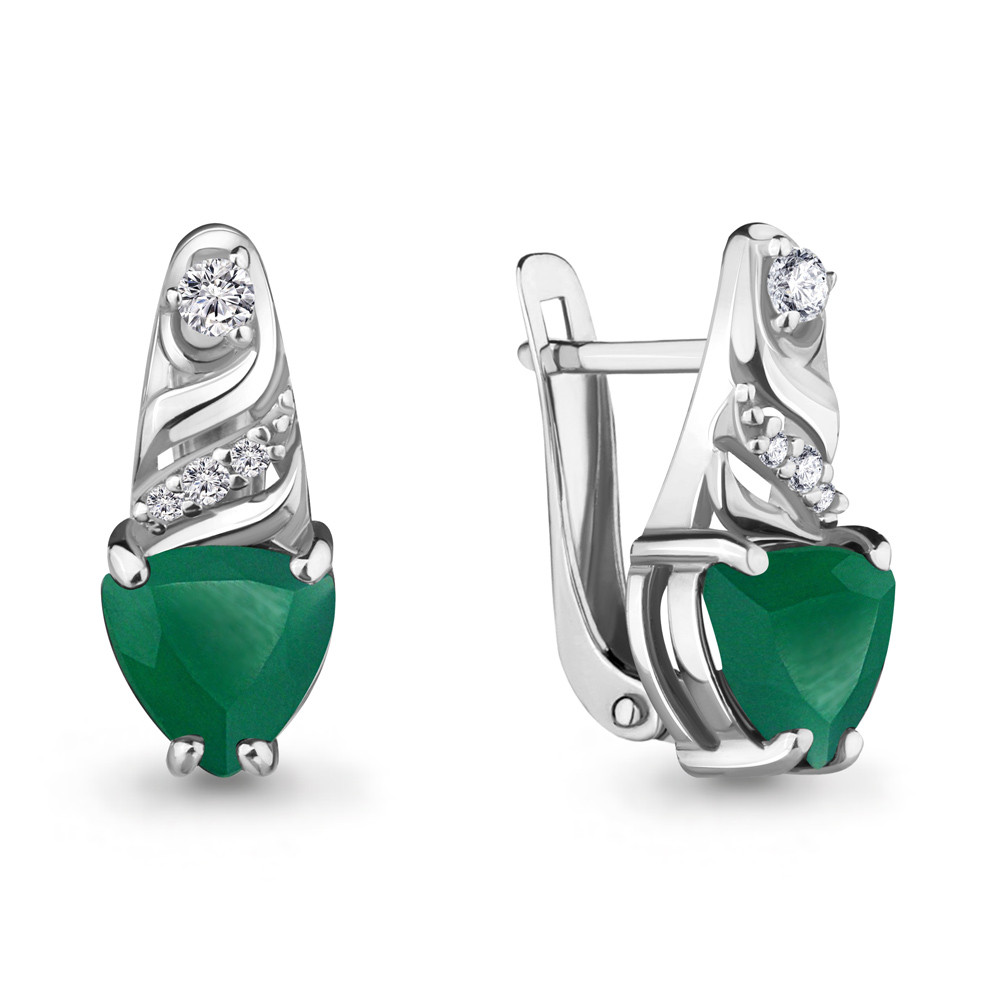 Серьги Aquamarine серебро с родием 4469909А.5