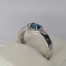 Серебряное кольцо  Топаз Лондон Блю  Фианит Aquamarine 6911708А.5 покрыто  родием, фото 2